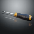 Durable Black And Yellow Hardware Tool Screwdriver With Non slip Grip Handle And Metal Shaft