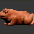 Unique Orange Ceramic Frog Shaped Planter with Lifelike Eyes and Limbs