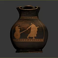 Ancient Greek Amphora With Red Figure Decorations And Historical Artistic Scenes