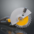 Professional Circular Saw Hardware Tool with Yellow Blade Gray Body Black Yellow Handle Sharp Edge 3d model