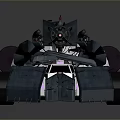 Futuristic Multi Wheel Tank With White And Dark Blue Exterior And Top Mounted Weapon