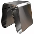 Modern Black Metal Bracket With Shiny Surface And Curved Design Structure 3d model
