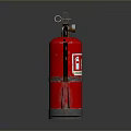 Red Fire Extinguisher with Safety Label and Handle for Home Emergency Use