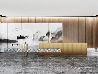 New Chinese Front Desk 3d model