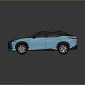 Lexus Blue Electric SUV Featuring Modern Sleek Exterior And Red Accent Wheels