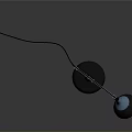 Modern Lighting Combination with Adjustable Metal Arm Round Base Blue Black Desk Lamp Design