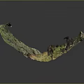 Natural Stone Wood Decorative Sculpture With Mossy Surface and Rough Texture