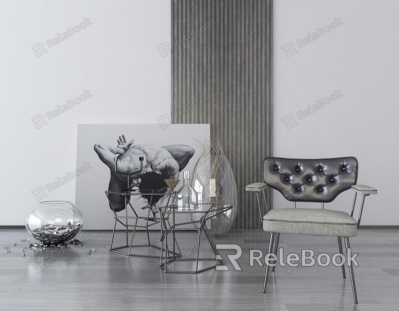 Post-modern office chair chair coffee table painting model