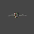 Detailed Cicada With Transparent Wings And Colorful Rubik's Cube On Gray Background