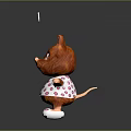 Red Cat Game Movie Character Wearing Round Glasses Pink Polka Dot Vest White Shoes