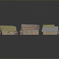 Miniature House Models With Various Roof Designs And Wooden Frames