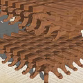 Detailed Traditional Wooden Architectural Components Featuring Intricate Bracket System Models
