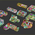 Colorful Detailed Miniature Room Models Displaying Various Interior Spaces