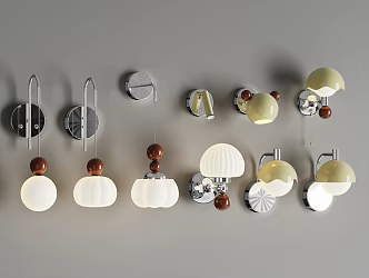 Antique wall lamp cream wind wall lamp bedside wall lamp 3d model