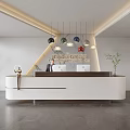 Modern Company Reception Area Bar Reception Desk 3d model