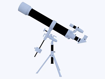 Inflatable Telescope Model With White Black Design And Tripod Stand For Outdoor Use 3d model