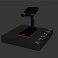 Stylish Blue MORZAN Phone Stand on Black Display Platform for Mobile Device Support