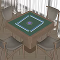 Modern Mahjong Table and Chair Mahjong Table and Chair Combination 3d model