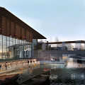 Modern Industrial Park With Riverfront Green Spaces Modern Architecture And Open Plazas