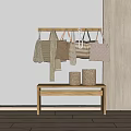 Nordic Stool Home Changing Shoe Stool Stool 3d model