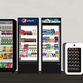 Multiple Display Refrigerators And Freezers Filled With Pepsi Drinks Various Beverages Wines And Beers
