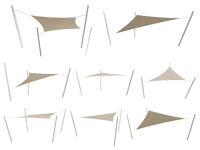 Industrial Tensile Fabric Structure Equipment with Various Shapes and Support Frames 3d model