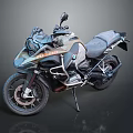 BMW Adventure Motorcycle With Rugged Black Gray Design Luggage Rack And Dual Seat