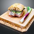 Modern Sandwich Egg Sandwich Goldfish Sandwich Strawberry Sandwich 3d model