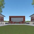 Modern school teaching building office building 3d model