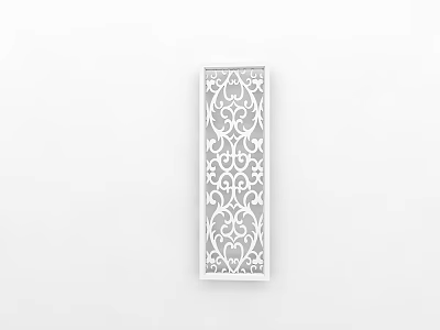 Elegant Decorative Room Divider With Intricate Laser Cut Patterns On White Background 3d model