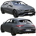 Gray Mercedes Benz Hatchback Car With Sleek Gray Exterior Black Wheels And Front Rear Views