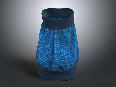 Modern Blue Knit Socks With Textured Pattern And Dark Trim Design 3d model