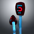 ANK Headphones With Red Blue Design And Microphone Shape Blue Handles