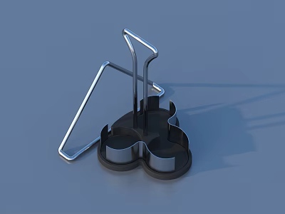 Stainless Steel Baking Molds Set With Black Base And Metal Stand For Kitchen Use 3d model