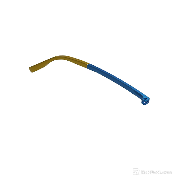 Yellow And Blue Curved Industrial Tool With Two Tone Design And Handle 3d model 