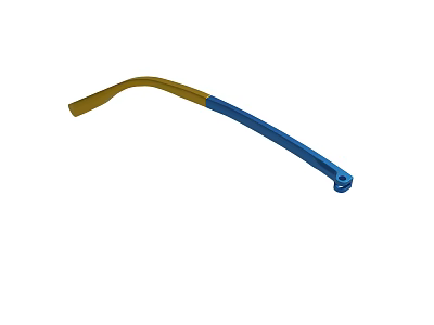 Yellow And Blue Curved Industrial Tool With Two Tone Design And Handle 3d model