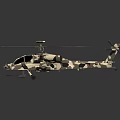 Highly Detailed Military Armed Helicopter Model With Metallic Fuselage Rotor Blades And Weapons