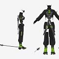 Stylish Black Green Techwear Clothing Design With Functional Sleeves Pants And Accessories