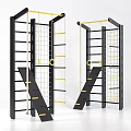 Kids Bed With Climbing Frame Ladder Rope Net And Hanging Rings For Children