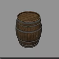 Decorative Wooden Barrel Ornament Set with Metal Hoops and Rustic Design