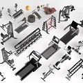 Fitness Equipment Collection With Treadmills Dumbbells Weight Machines And Exercise Balls For Home Gym