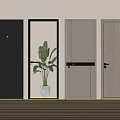 Single door swing door security door 3d model