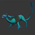 Detailed Turquoise Fantasy Dragon Figurine Wearing Armor Helmet And Finned Tail