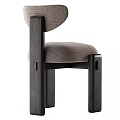 Modern Single Chair Interior Design With Green Gray Upholstery And Black Wooden Legs