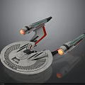 Futuristic Disc Shaped Spacecraft With Twin Engines And Red Flames For Cosmic Exploration