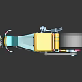 Teal Motorcycle With Yellow Seat Large Wheels And Modern Design Elements
