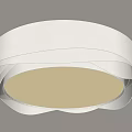 Modern White Ceiling Light with Wavy Textured Shade and Soft Illumination 3d model