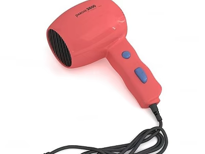 Remy Zero Red Hair Dryer With Blue Buttons And Comfortable Handle Design 3d model