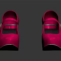 Bright Pink Mary Jane Style Shoes With Block Heel And White Sole