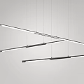 Modern Linear Pendant Light With Black Frame Crossed Design Suspended From Ceiling 3d model